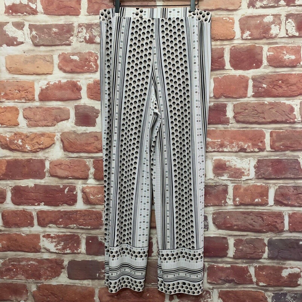 Cato Est 1946 Pants Women's 14/16W White Multicolor Mixed Media Wide Leg - Picture 2 of 9